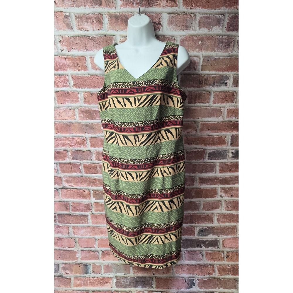 Women's KATHIE LEE COLLECTION Vintage Safari Print Sleeveless Shift Dress 12